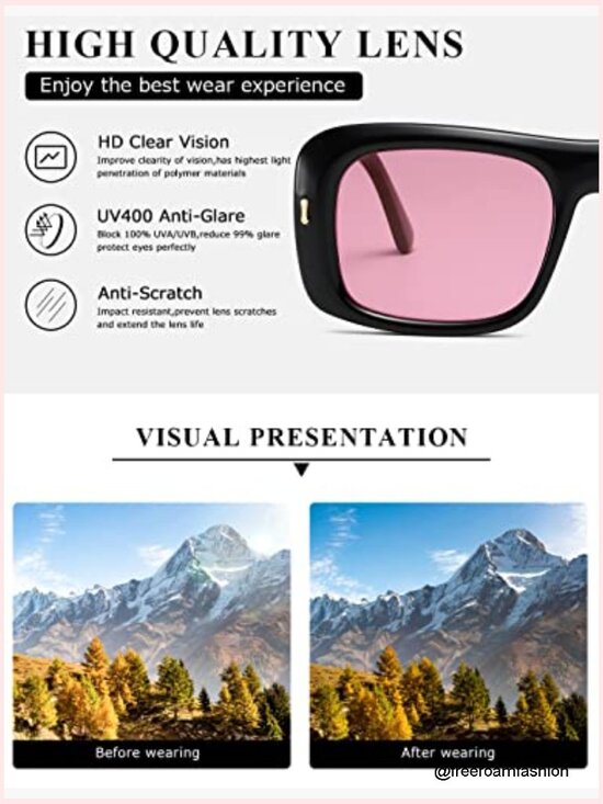 Trendy Retro Oversize Square Frame Sunglasses UV400 Protection main image 4